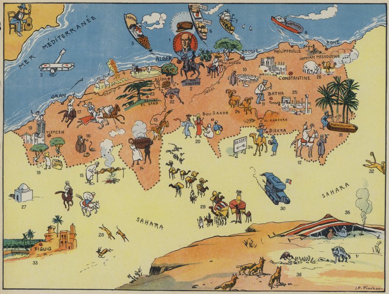Algeria (litografia a colori) da Joseph Porphyre Pinchon