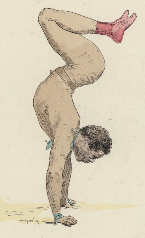 Ginnasta del Circo che fa una verticale da Jules Arsene Garnier