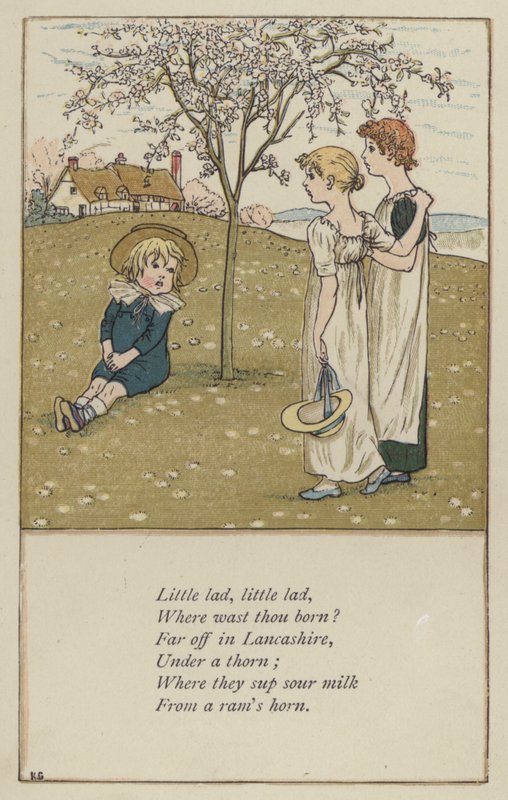 Piccolo ragazzo, piccolo ragazzo (litografia a colori) da Kate (after) Greenaway
