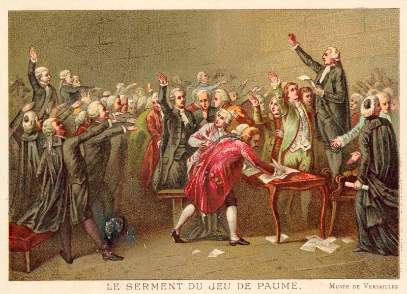 Il giuramento della Pallacorda, Rivoluzione Francese, 20 giugno 1789 da Louis Charles Auguste Couder