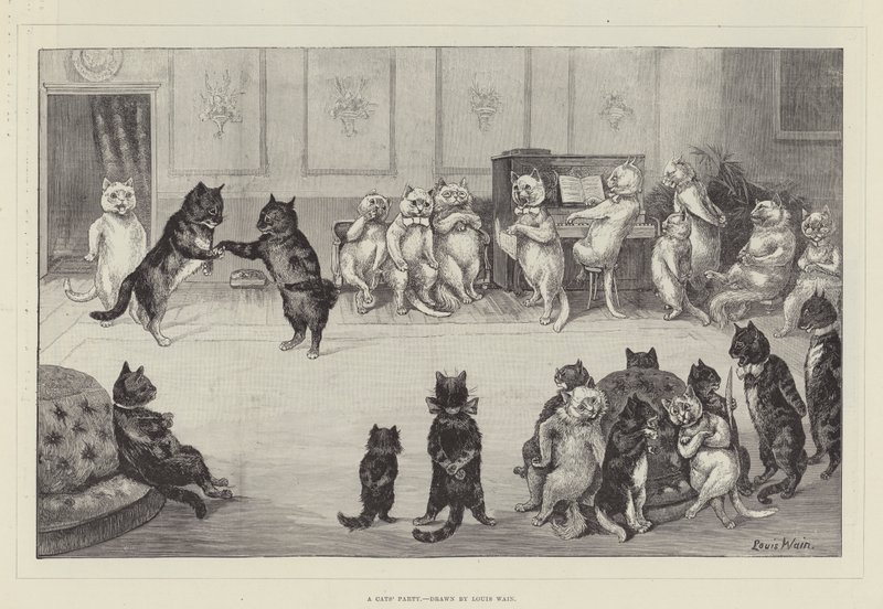 Una festa di gatti da Louis Wain