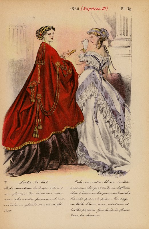Moda francese: 1865, Napoleone III (litografia a colori) da Louis Colas