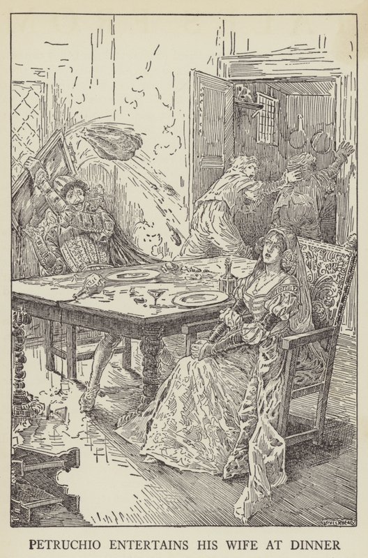 Petruchio intrattiene sua moglie a cena da Louis John Rhead