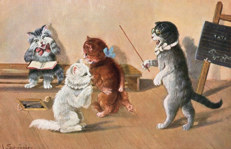 Cartolina umoristica di gatti da Luise Schropler