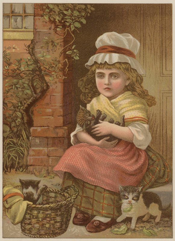 Ragazza con gattini da Mary Ellen Edwards