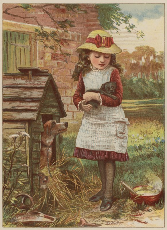 Ragazza con cucciolo da Mary Ellen Edwards