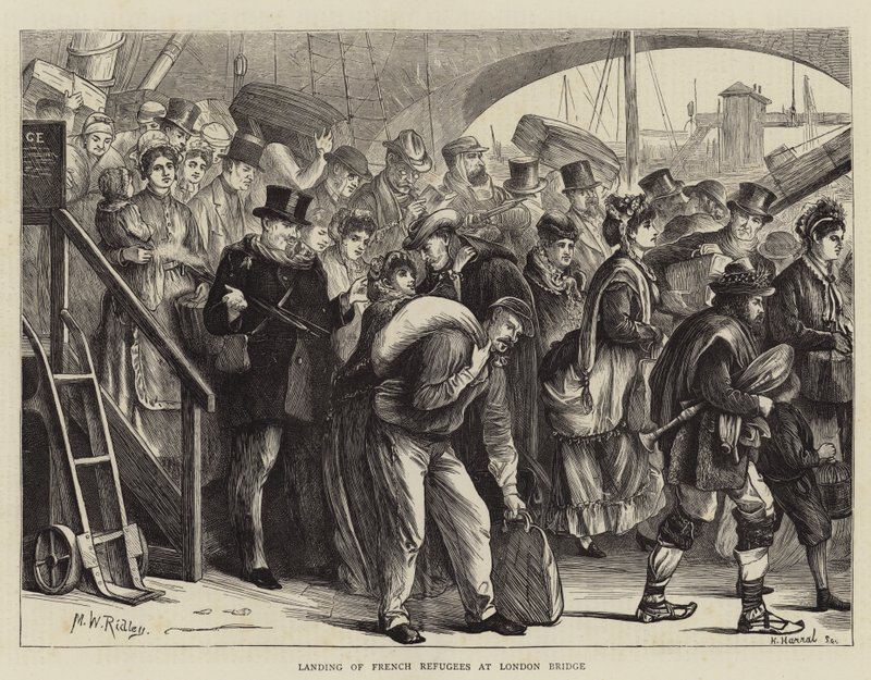 Sbarco dei rifugiati francesi al London Bridge da Matthew White Ridley