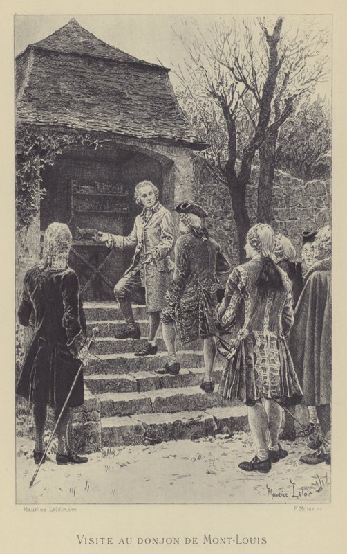 Visita al mastio di Mont-Louis (incisione) da Maurice Leloir