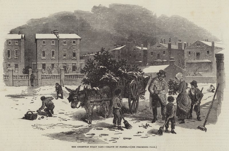 Il Carro di Agrifoglio di Natale da Myles Birket Foster