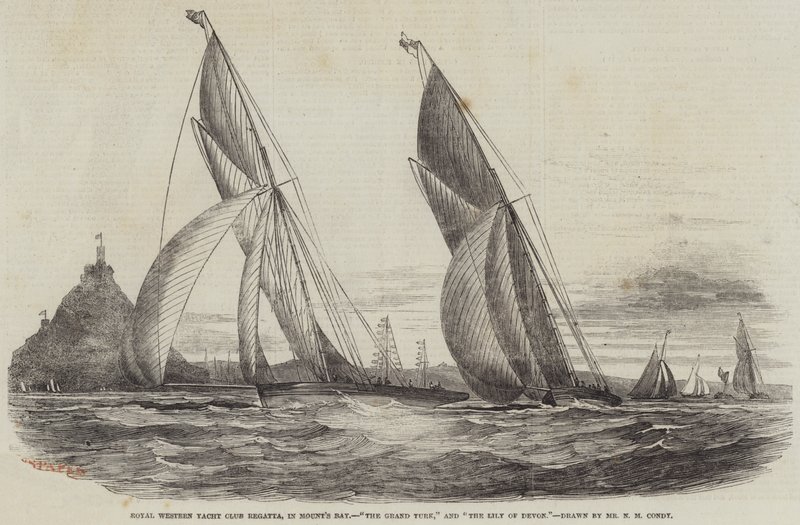 Regata del Royal Western Yacht Club, nella Baia di Mount, The Grand Turk e The Lily of Devon da Nicholas Matthews Condy