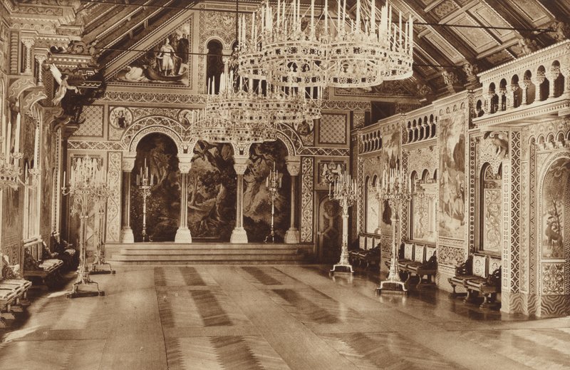 Castello di Neuschwanstein del re bavarese, la Sala dei Cantori da Otto Ballerstedt
