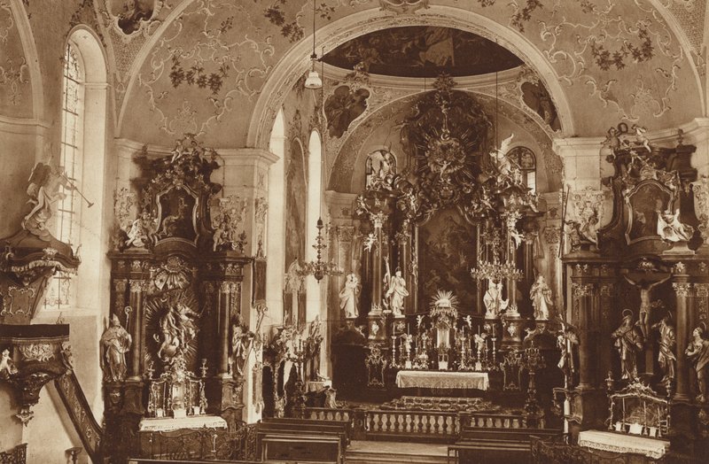 Chiesa parrocchiale, Oberammergau, interno della chiesa da Otto Ballerstedt