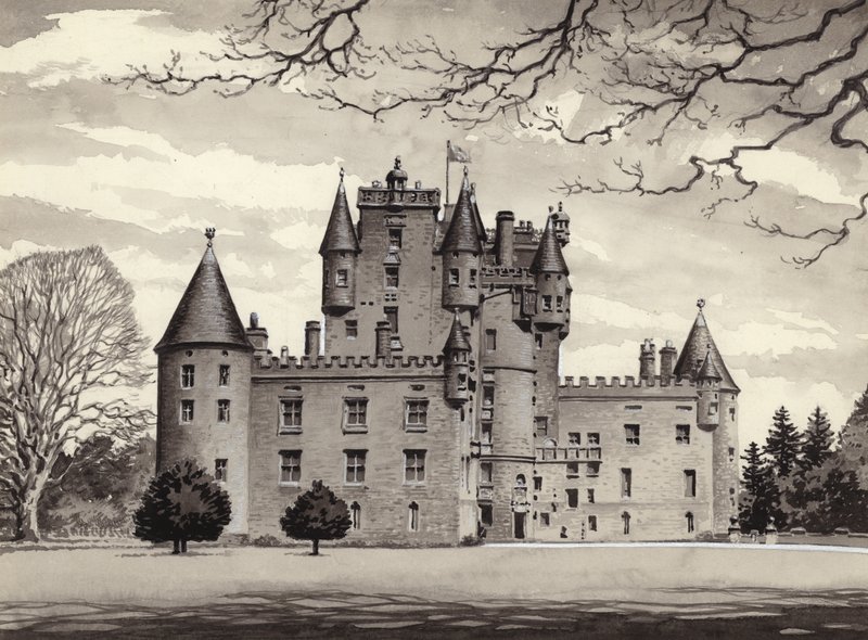 Castello di Glamis (guazzo su carta) da Pat (1907 95) Nicolle