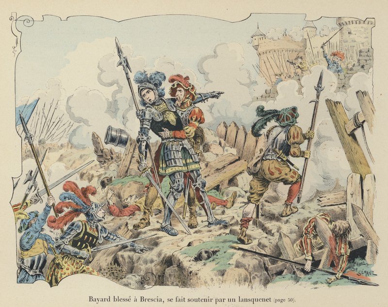 Il cavaliere di Bayard ferito all