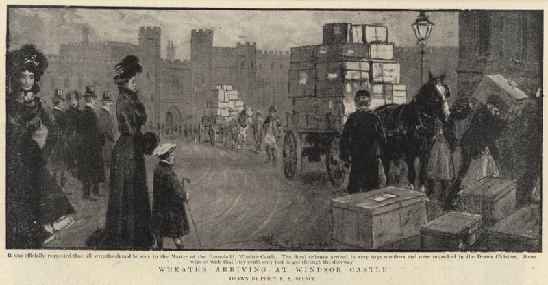Ghirlande che arrivano al Castello di Windsor da Percy F.S. Spence