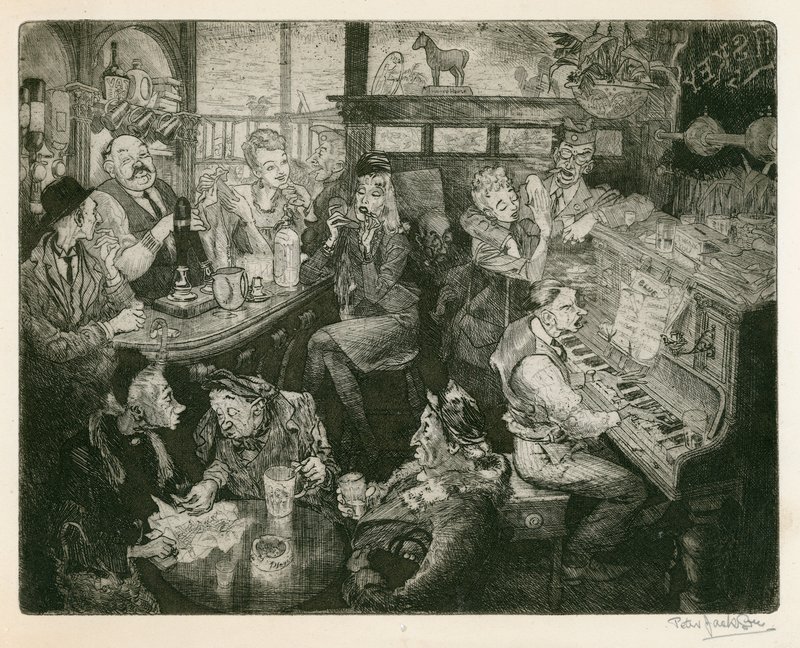 Scena di pub a Londra durante la seconda guerra mondiale da Peter Jackson
