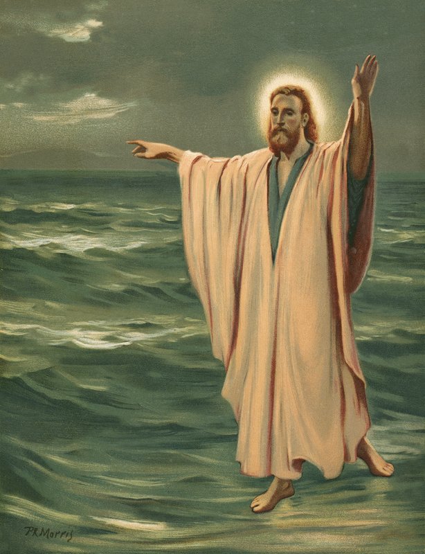 Cristo che cammina sul mare da Philip Richard Morris