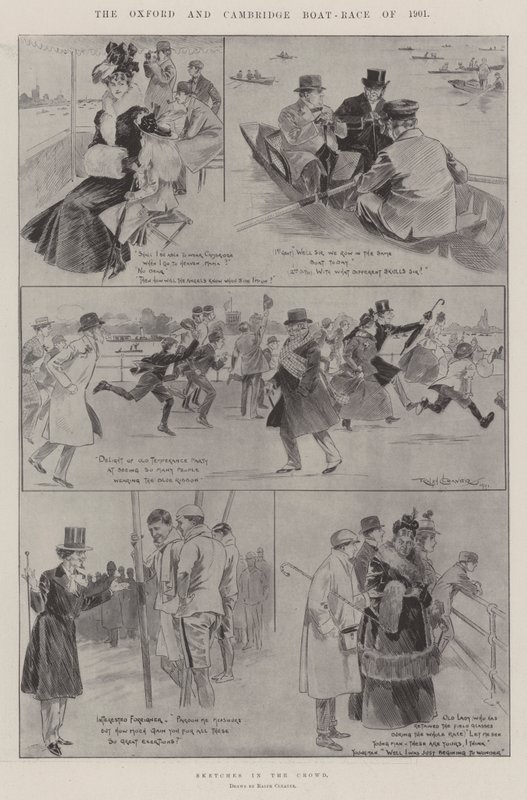La gara di canottaggio Oxford e Cambridge del 1901 da Ralph Cleaver