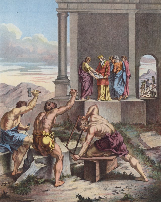 Salomone supervisiona la costruzione del Tempio di Gerusalemme da Raffaello Sanzio Raphael