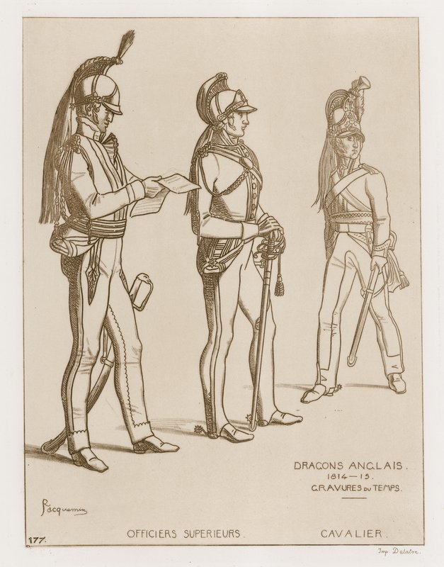 Dragoni Inglesi, 1814-15 da Raphael Jacquemin