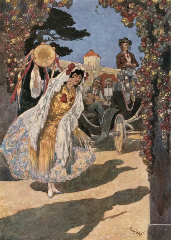 Chi dovrei vedere scendere se non, la piccola zingara! da René Bull