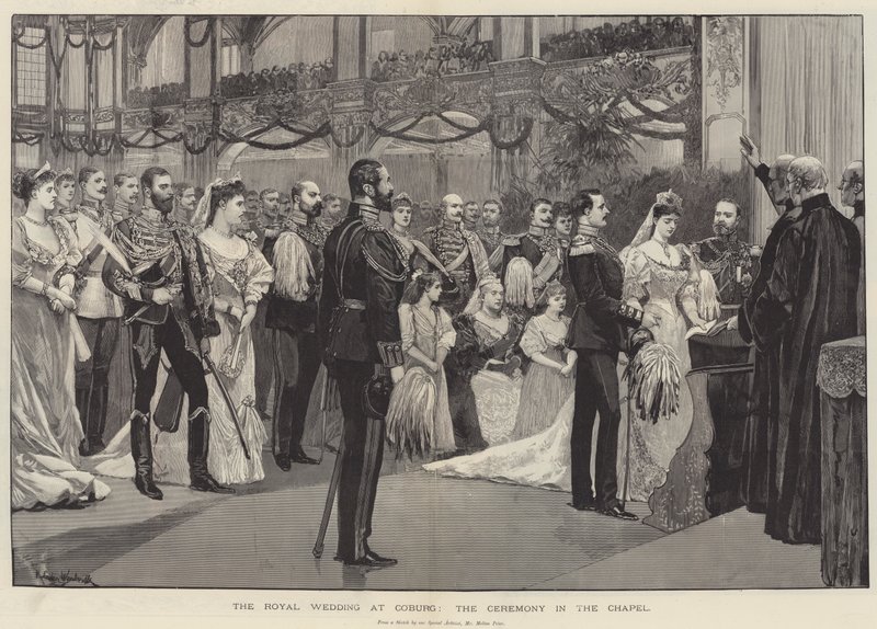 Il matrimonio reale a Coburg, la cerimonia nella cappella da Richard Caton Woodville junior