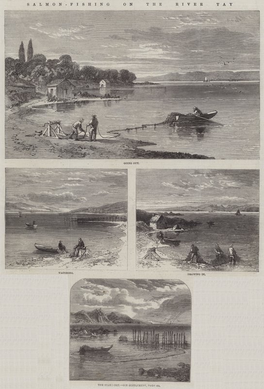 Pesca al salmone sul fiume Tay da Richard Principal Leitch