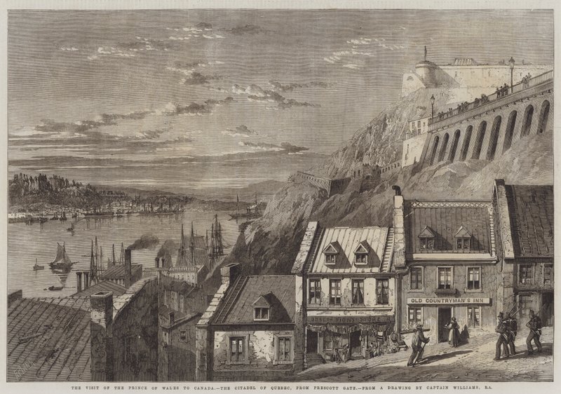 La visita del Principe di Galles in Canada, la Cittadella di Quebec, da Prescott Gate da Richard Principal Leitch