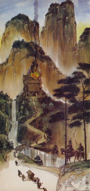 Monasteri cinesi (litografia a colori) da Richard Hook
