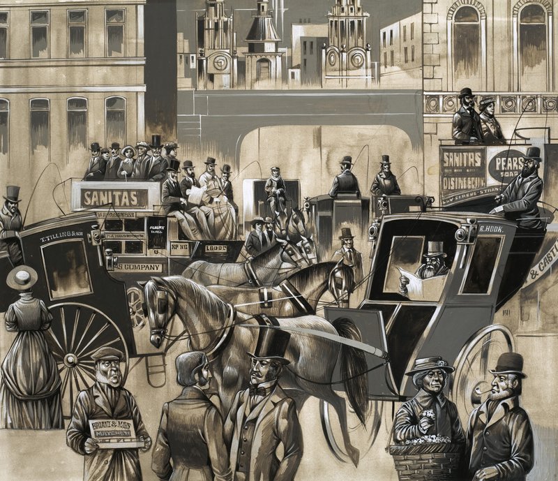 Scena di strada vittoriana da Richard Hook