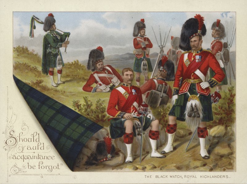 The Black Watch, Royal Highlanders (cromolitografia) da Richard Simkin