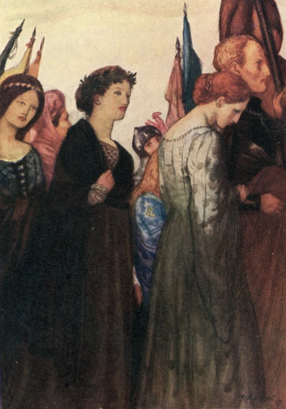 E la bellezza che rende bella la vecchia rima, in lode di dame morte e cavalieri amabili da Robert Anning Bell