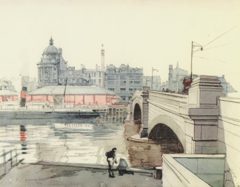 Glasgow: Ponte George V (litografia a colori) da Robert Eadie