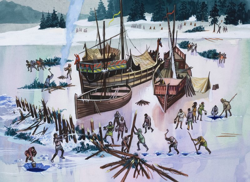 Icebound (guazzo su carta) da Ron Embleton