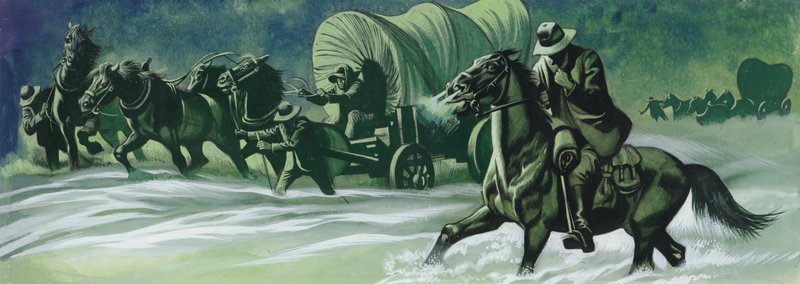 Carovana invernale (guazzo su carta) da Ron Embleton