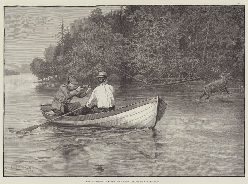 Caccia al cervo su un lago di New York da Rufus Fairchild Zogbaum