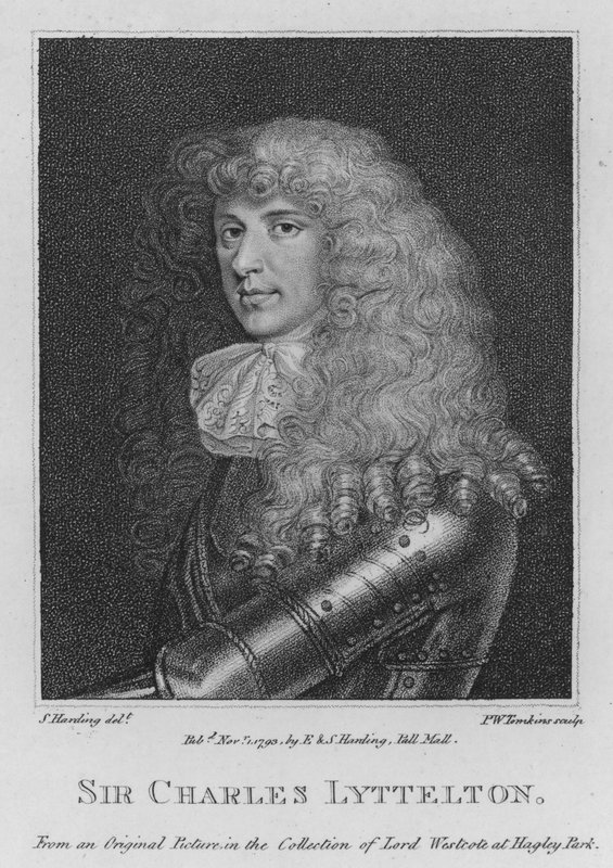 Sir Charles Lyttelton (incisione) da S. (after) Harding