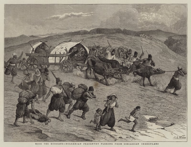 Con i russi, contadini bulgari in fuga dagli irregolari circassi da Samuel Edmund Waller