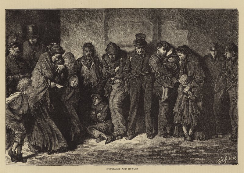 Senzatetto e Affamati da Samuel Luke Fildes