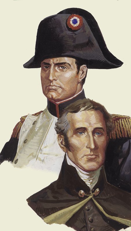 Napoleone e Wellington (gouache su carta) da Severino Baraldi
