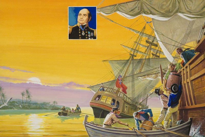 Sir John Franklin (1786-1847) (gouache su carta) da Severino Baraldi