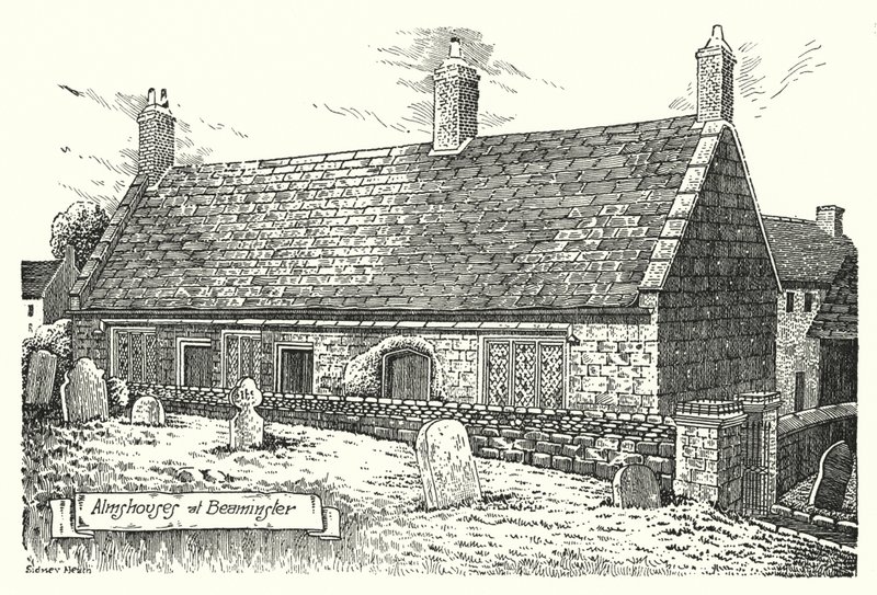 Case di riposo a Beaminster (incisione) da Sidney Heath