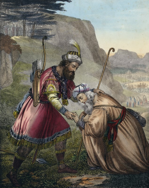 La riconciliazione di Giacobbe con suo fratello Esaù da Siegfried Detler Bendixen