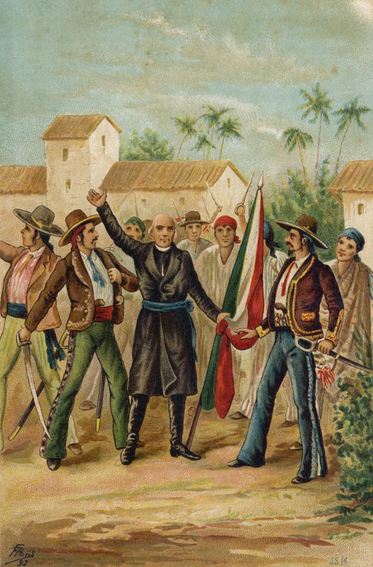 Il sacerdote cattolico Miguel Hidalgo y Costilla emette il Grito de Dolores chiamando all