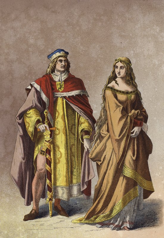 Nobile dama e gentiluomo europeo, XIV secolo da Spanish School