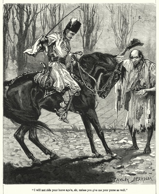 Non cavalcherò più il tuo cavallo, signore, a meno che tu non mi dia anche la tua borsa da after Stanley Berkeley
