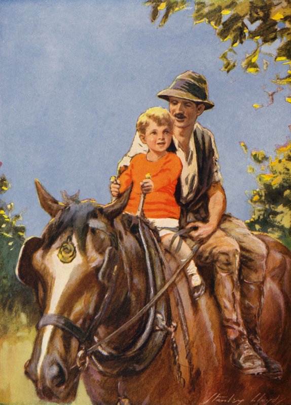 Una cavalcata su Dobbin (litografia a colori) da Stanley Lloyd