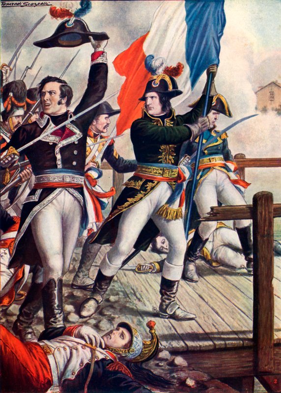 Napoleone Bonaparte alla battaglia di Arcole da Tancredi Scarpelli