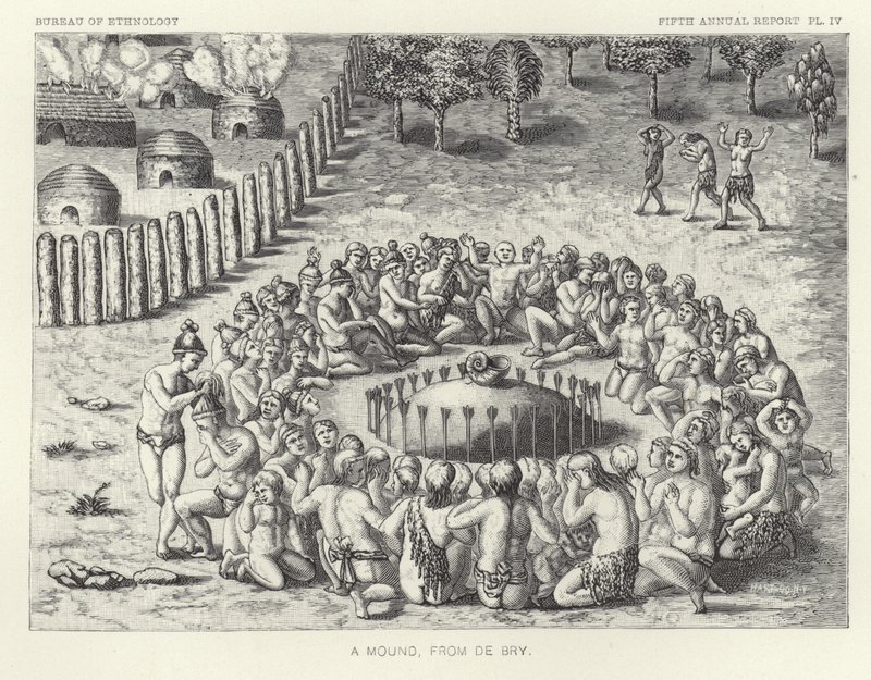 Un tumulo, da De Bry da Theodore de Bry