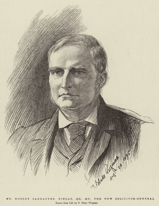 Mr Robert Bannatyne Finlay, QC, MP, il nuovo Solicitor-General da Theodore Blake Wirgman